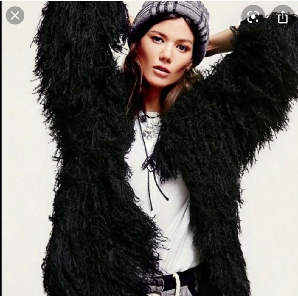 Free People Faithful Shaggy Cardigan Small